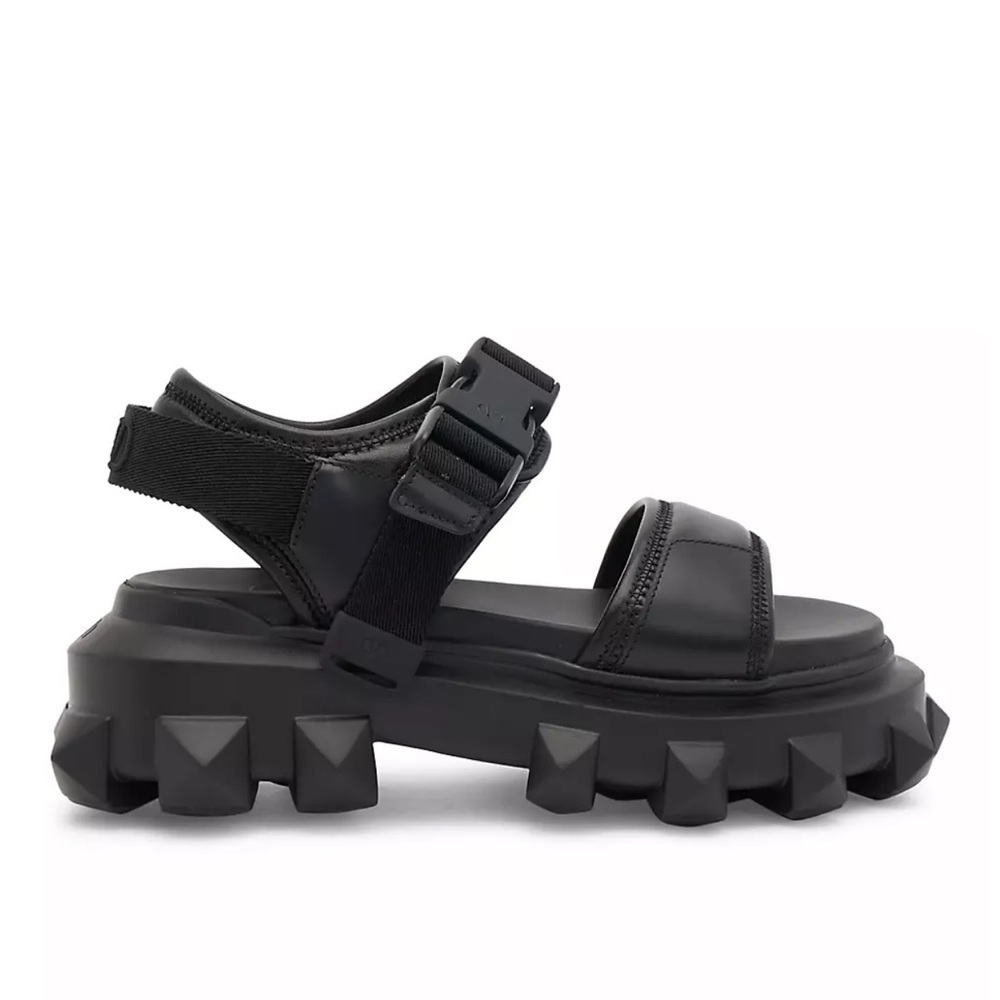 Valentino Garavani Rockstud Leather Rubber-Sole Dad Sandals chunky - Picture 2 of 15